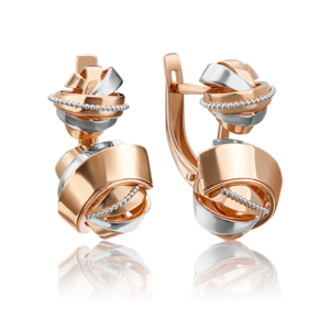 Серьги с английским замком из красного золота 02-4321-00-000-1110-48