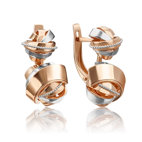 Серьги с английским замком из красного золота 02-4321-00-000-1110-48