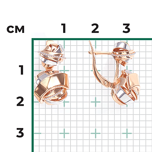 Серьги с английским замком из красного золота 02-4321-00-000-1110-48