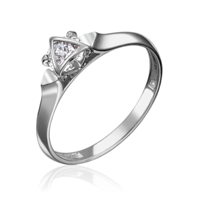Кольцо из белого золота с фианитом 01-5104-00-501-1120-38