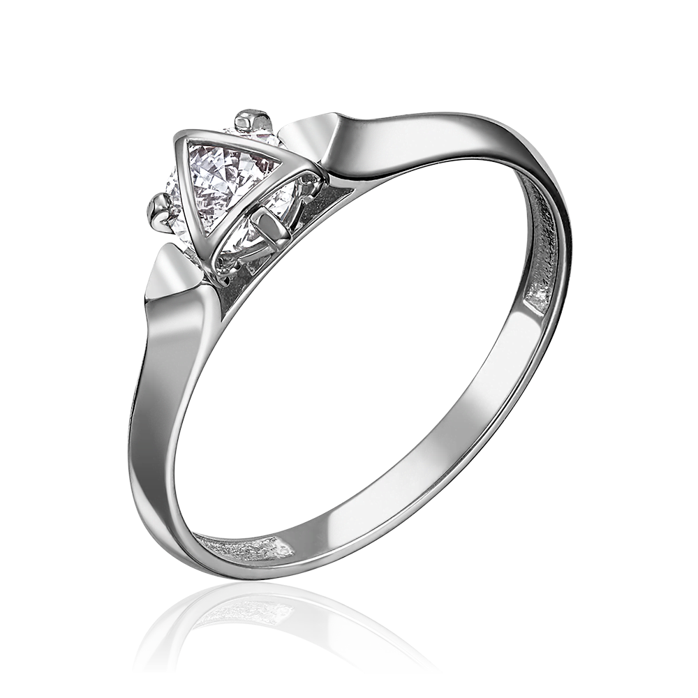 Кольцо из белого золота с фианитом 01-5104-00-501-1120-38