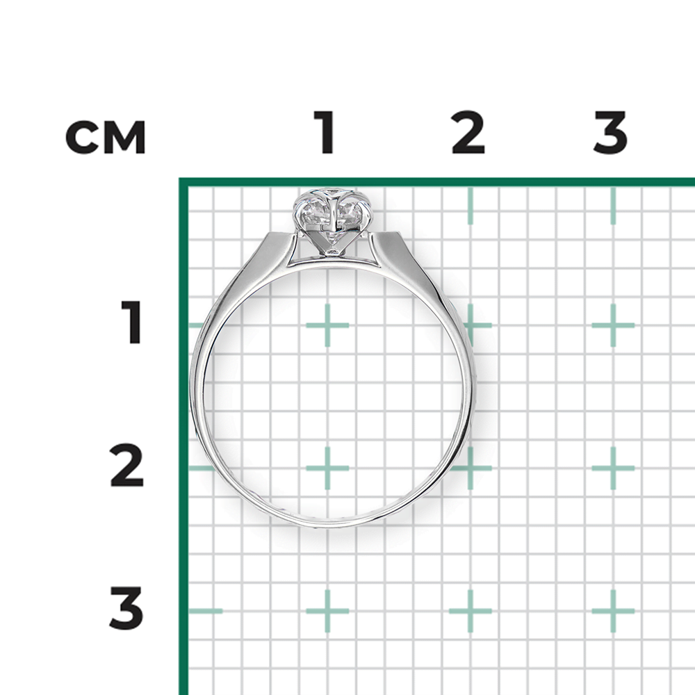 Кольцо из белого золота с фианитом 01-5104-00-501-1120-38