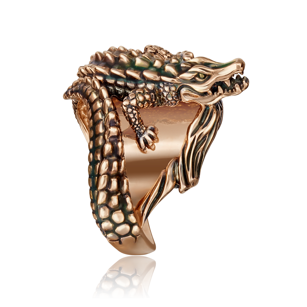 Кольцо «Крокодил» из красного золота с эмалью 01-5205-00-000-1110