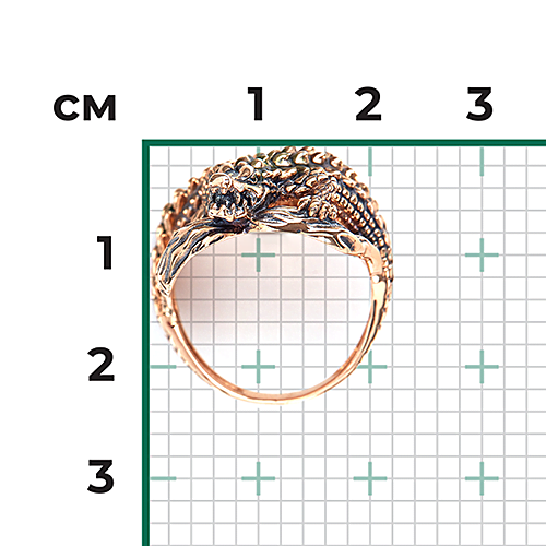 Кольцо «Крокодил» из красного золота с эмалью 01-5205-00-000-1110
