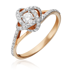 Кольцо из красного золота с бриллиантами 01-1437-00-101-1110-30