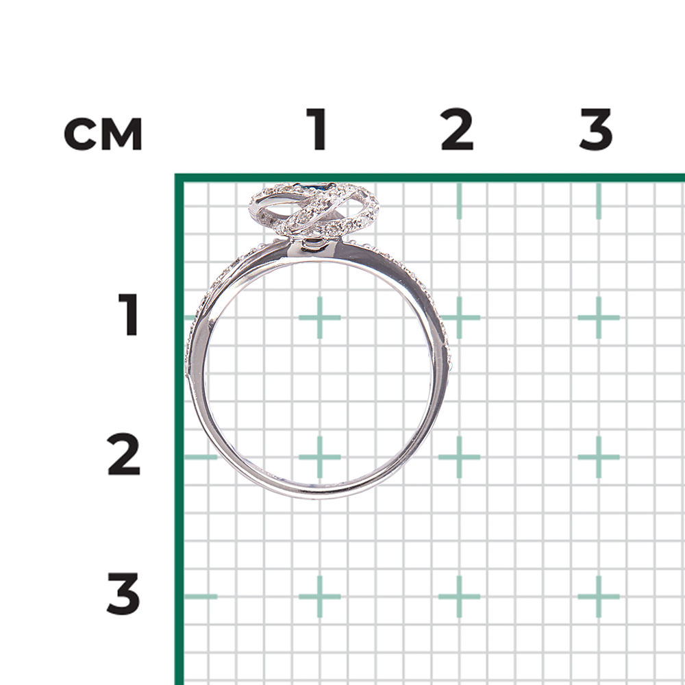 Кольцо из белого золота с сапфиром и бриллиантами 01-1438-00-105-1120-30