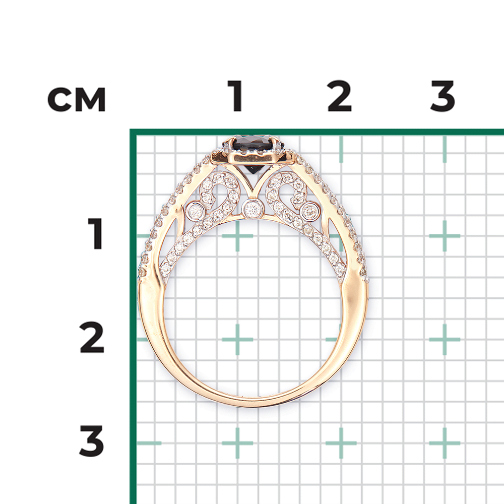Кольцо из красного золота с сапфиром и бриллиантами 01-1441-00-105-1110-30