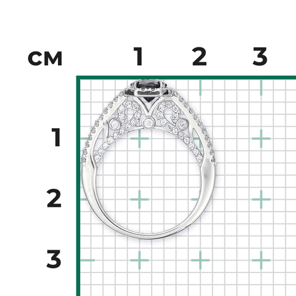 Кольцо из белого золота с сапфиром и бриллиантами 01-1442-00-105-1120-30