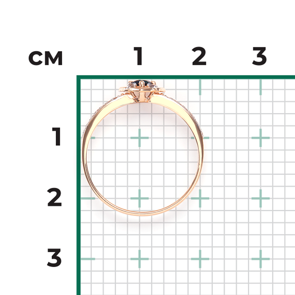 Кольцо из красного золота с сапфиром и бриллиантами 01-1443-00-105-1110-30