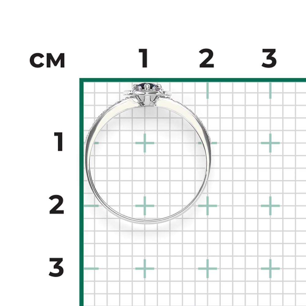 Кольцо из белого золота с сапфиром и бриллиантами 01-1444-00-105-1120-30