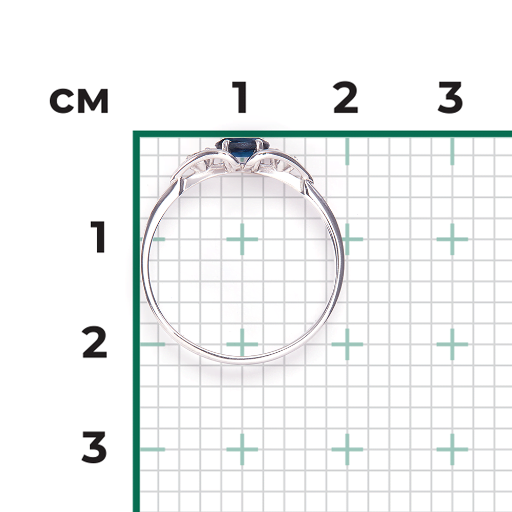 Кольцо из белого золота с сапфиром и бриллиантами 01-1446-00-105-1120-30