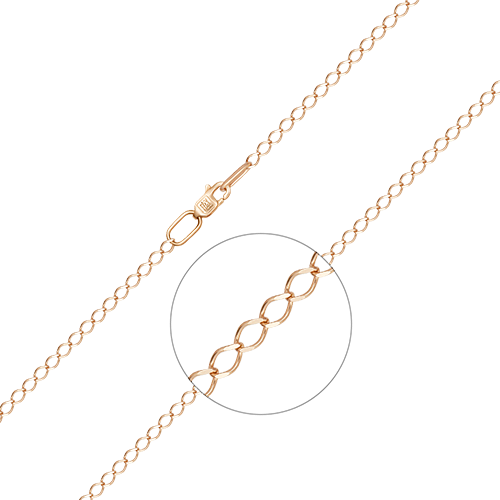 Браслет из красного золота с алмазной гранью (плетение «Ромб») 22-0203-040-1110-17