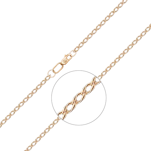 Браслет из красного золота с алмазной гранью (плетение «Двойной ромб») 22-0303-040-1110-17