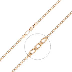 Браслет из красного золота с алмазной гранью (плетение «Двойной ромб») 22-0303-045-1110-17