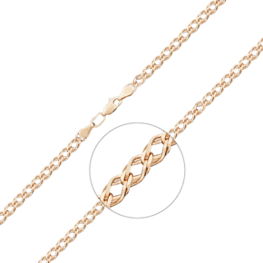 Браслет из красного золота с алмазной гранью (плетение «Двойной ромб») 22-0303-080-1110-17