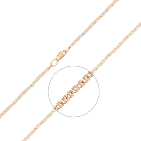 Браслет из красного золота с алмазной гранью (плетение «Лав») 22-0403-030-1110-17