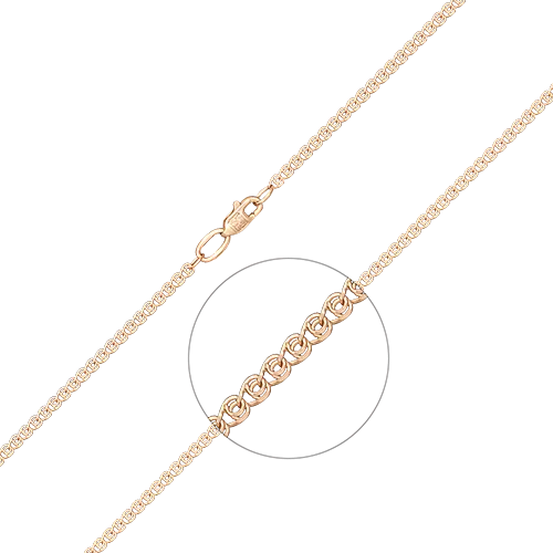 Браслет из красного золота с алмазной гранью (плетение «Лав») 22-0403-030-1110-17