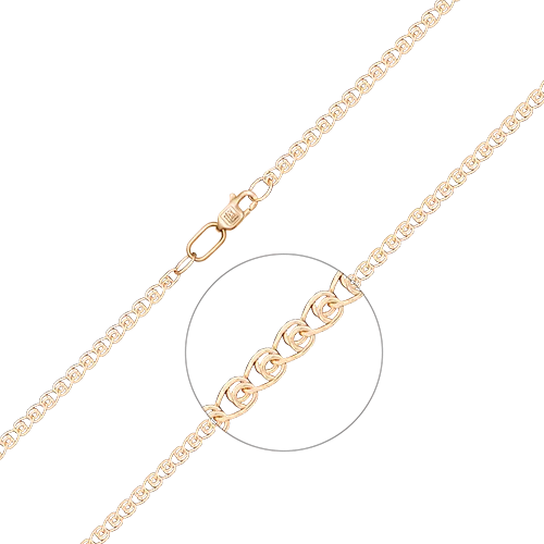 Браслет из красного золота с алмазной гранью (плетение «Лав») 22-0403-040-1110-17