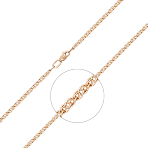 Браслет из красного золота с алмазной гранью (плетение «Нонна») 22-0503-040-1110-17