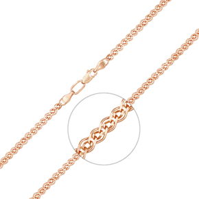 Браслет из красного золота с алмазной гранью (плетение «Нонна») 22-0503-050-1110-17