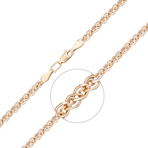 Браслет из красного золота с алмазной гранью (плетение «Нонна») 22-0503-060-1110-17