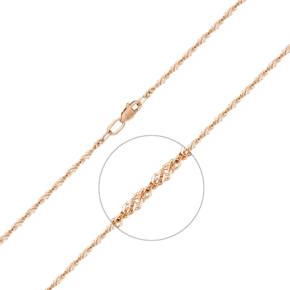 Браслет из красного золота с алмазной гранью (плетение «Сингапур») 22-0703-030-1110-17