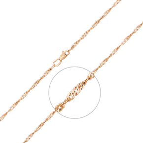 Браслет из красного золота с алмазной гранью (плетение «Сингапур») 22-0703-035-1110-17