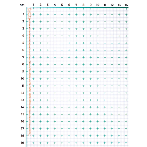 Браслет из красного золота с алмазной гранью (плетение «Сингапур») 22-0703-040-1110-17