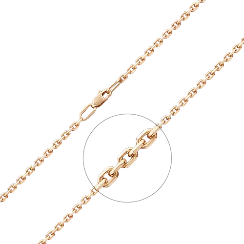 Браслет из красного золота с алмазной гранью (плетение «Якорное») 22-0803-080-1110-17