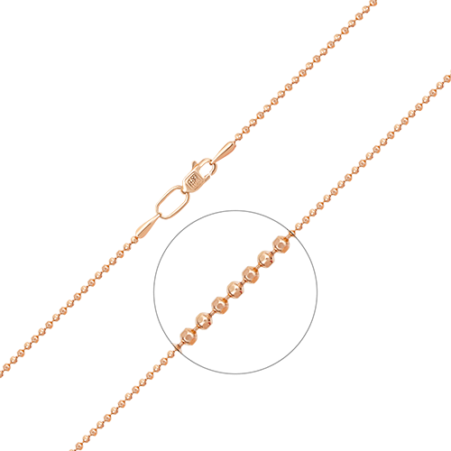 Браслет из красного золота с алмазной гранью (плетение «Шарики») 22-1305-150-1110-17