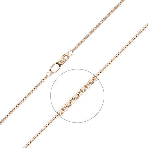 Браслет из красного золота (плетение «Якорное бриллиантовое») 22-1604-050-1110-17