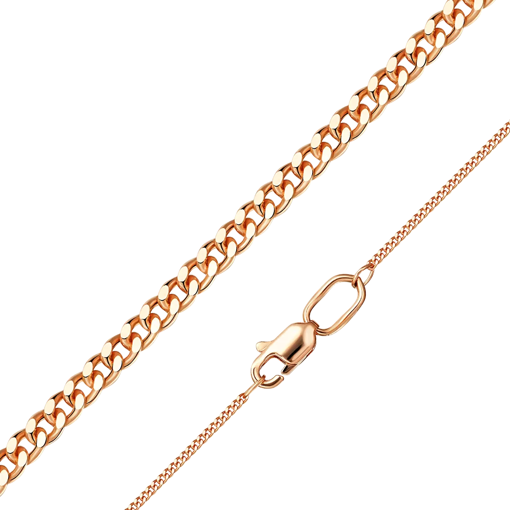 Цепь из красного золота с алмазной гранью (плетение «Панцирное») 21-0103-030-1110-17