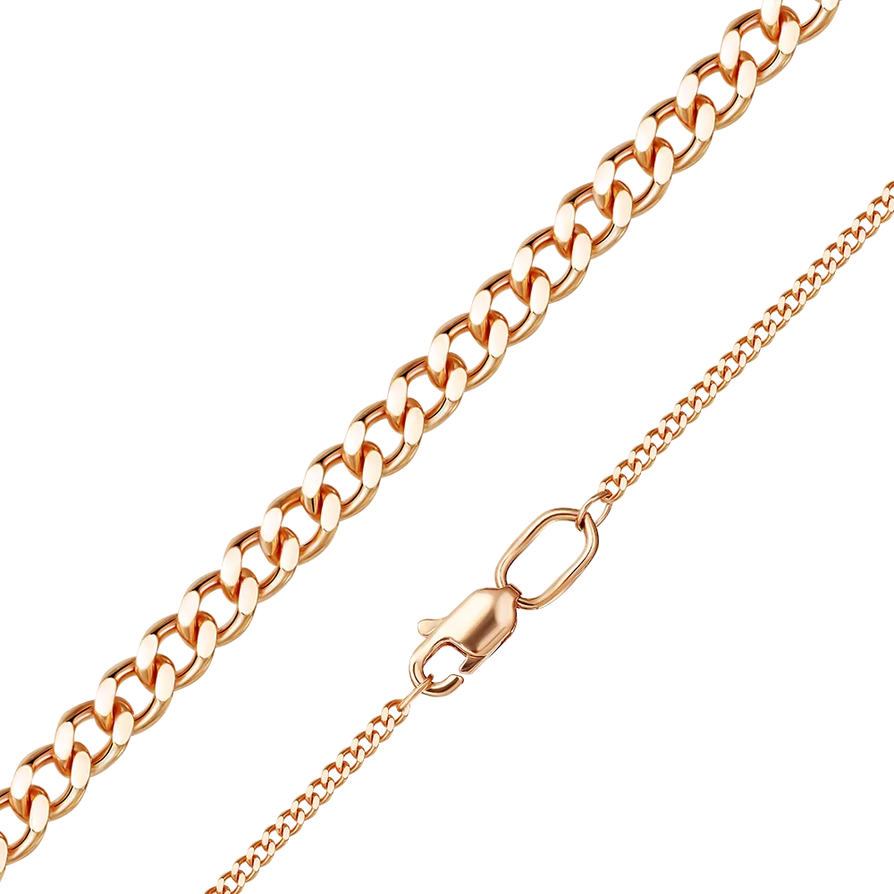 Цепь из красного золота с алмазной гранью (плетение «Панцирное») 21-0103-040-1110-17