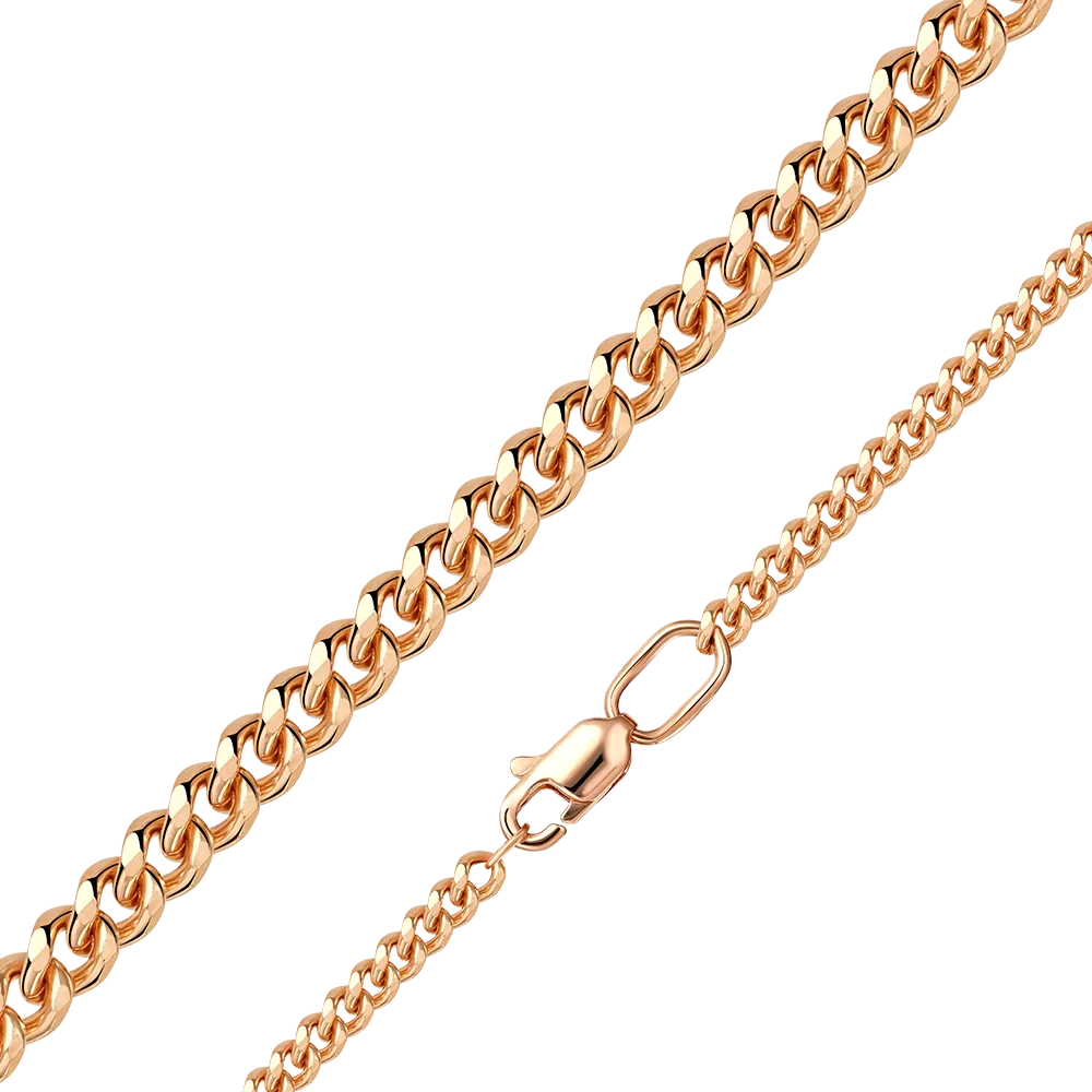 Цепь из красного золота с алмазной гранью (плетение «Панцирное») 21-0103-080-1110-17