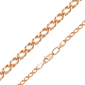 Цепь из красного золота с алмазной гранью (плетение «Двойной ромб») 21-0303-050-1110-17