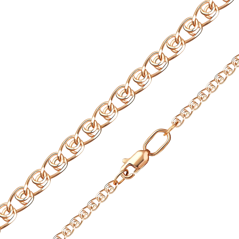 Цепь из красного золота с алмазной гранью (плетение «Лав») 21-0403-040-1110-17