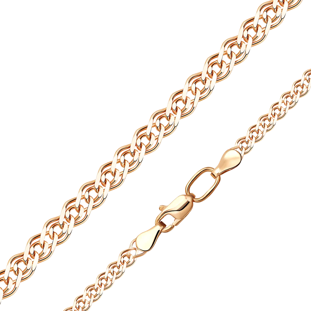 Цепь из красного золота с алмазной гранью (плетение «Нонна») 21-0503-060-1110-17