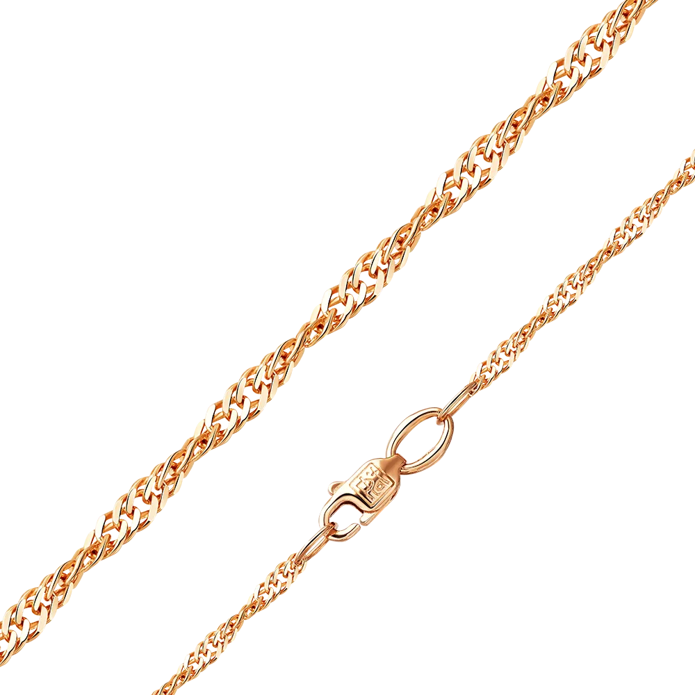 Цепь из красного золота с алмазной гранью (плетение «Сингапур») 21-0703-030-1110-17