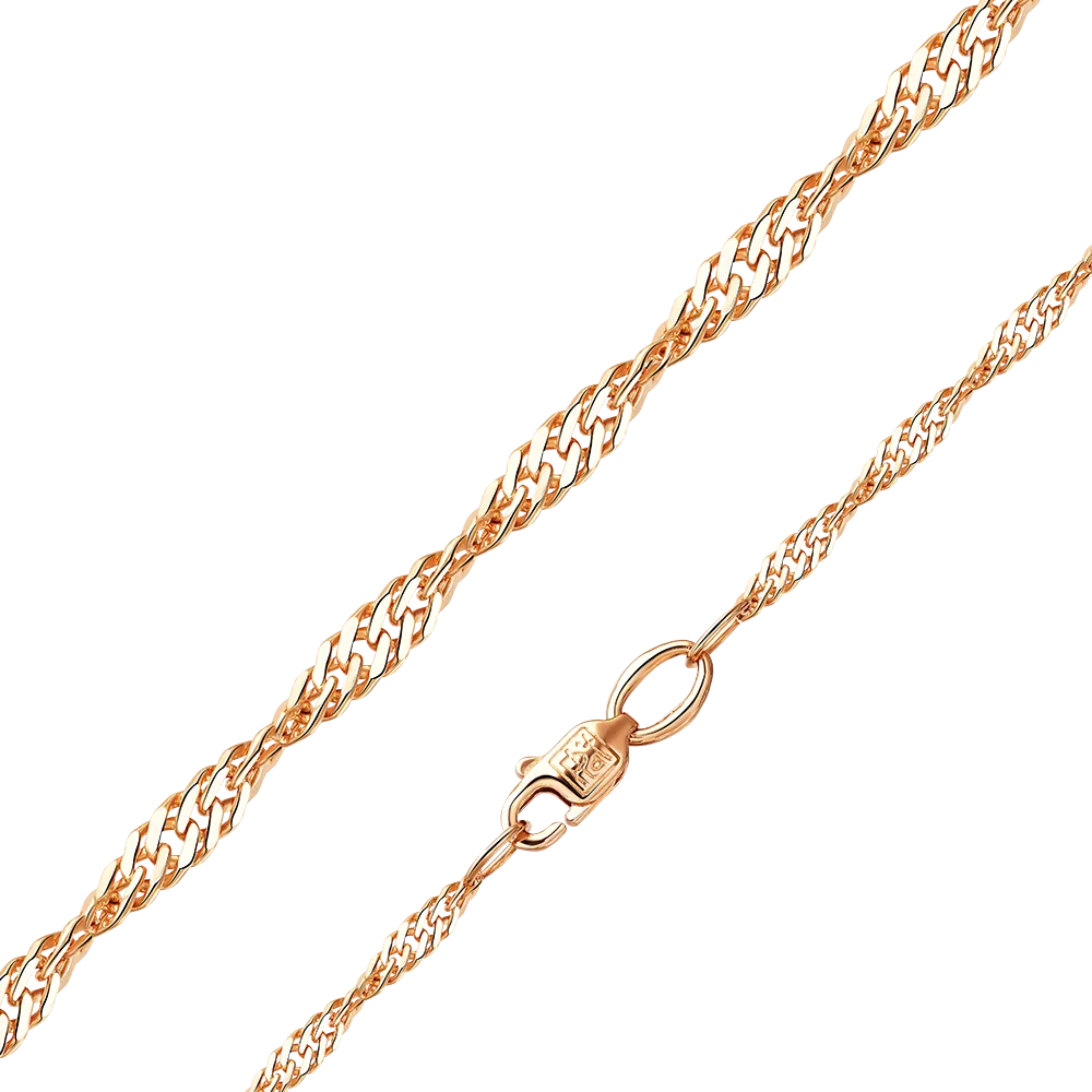 Цепь из красного золота с алмазной гранью (плетение «Сингапур») 21-0703-035-1110-17