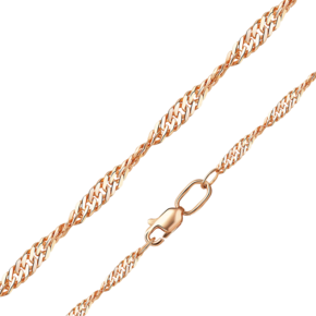 Цепь из красного золота с алмазной гранью (плетение «Сингапур») 21-0703-040-1110-17