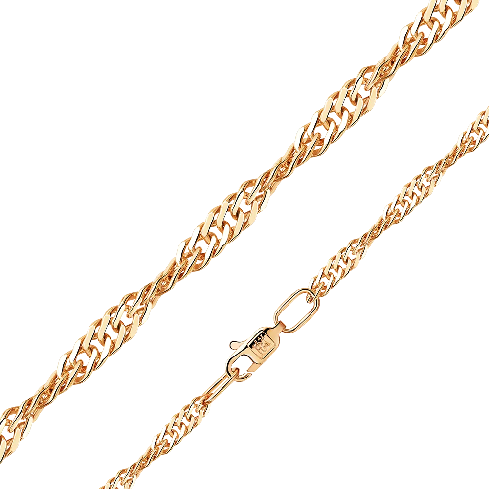 Цепь из красного золота с алмазной гранью (плетение «Сингапур») 21-0703-060-1110-17