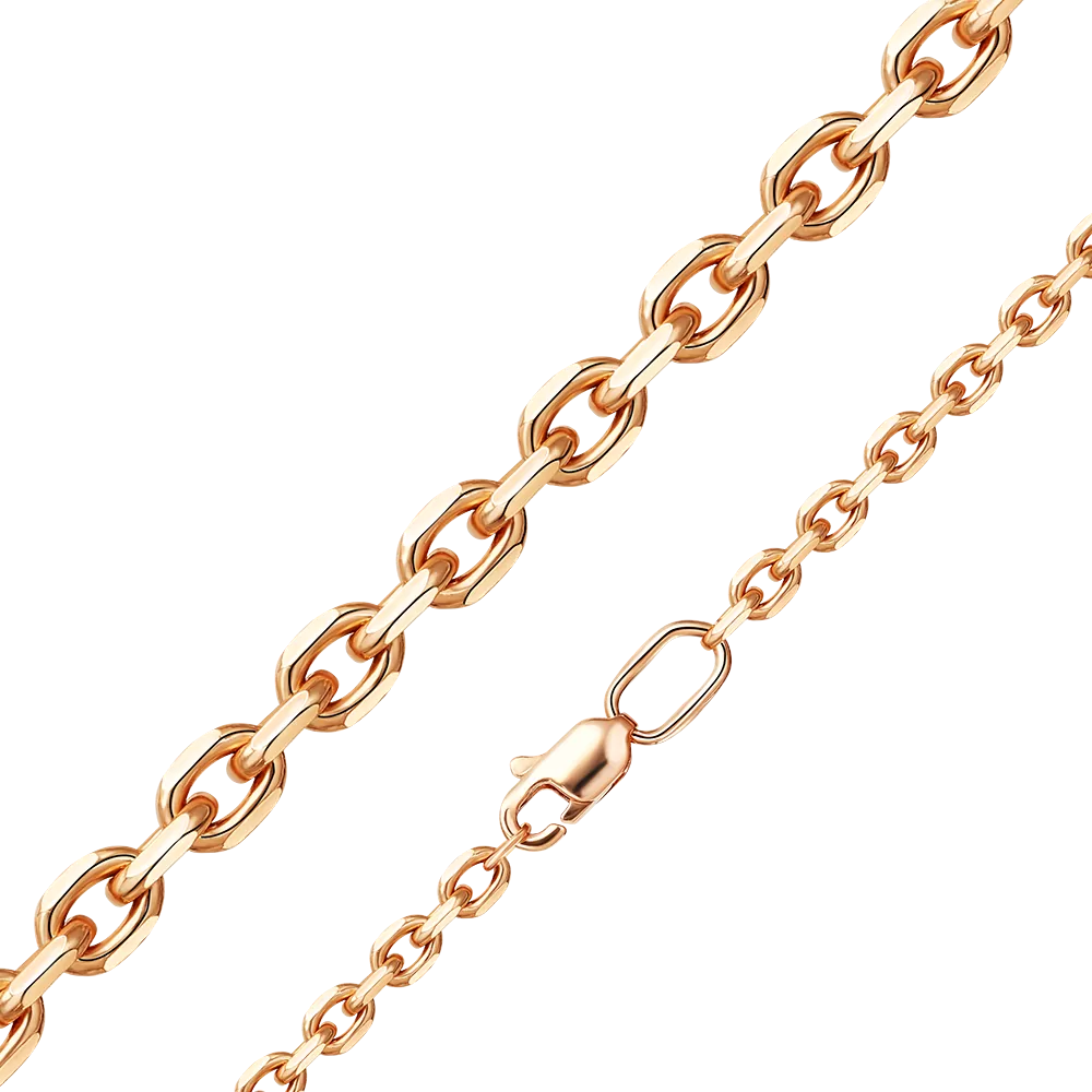 Цепь из красного золота с алмазной гранью (плетение «Якорное») 21-0803-100-1110-17