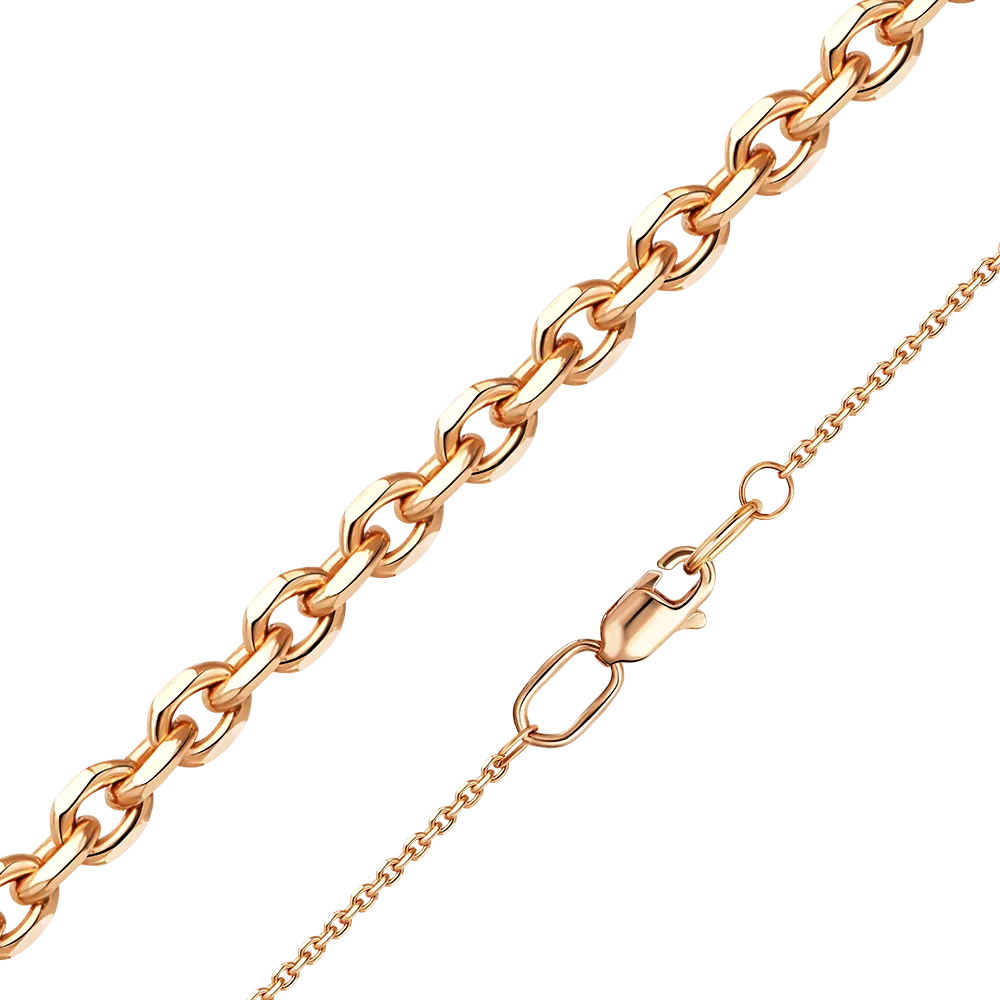 Цепь из красного золота с алмазной гранью (плетение «Якорное») 21-0803-040-1110-17