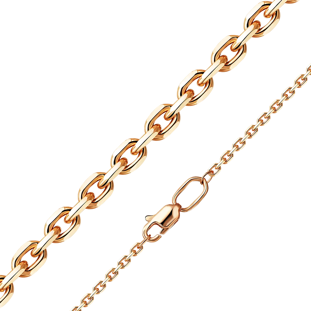 Цепь из красного золота с алмазной гранью (плетение «Якорное») 21-0803-060-1110-17