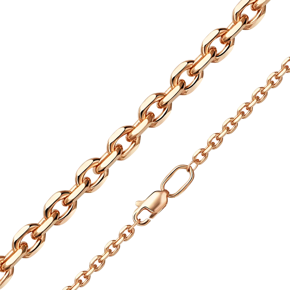 Цепь из красного золота с алмазной гранью (плетение «Якорное») 21-0803-080-1110-17