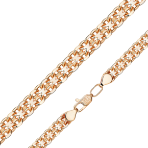 Цепь из красного золота с алмазной гранью (плетение «Бисмарк двойной якорь») 21-2003-100-1110-17