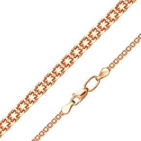 Цепь из красного золота с алмазной гранью (плетение «Бисмарк двойной якорь») 21-2003-040-1110-17