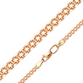 Цепь из красного золота с алмазной гранью (плетение «Бисмарк двойной якорь») 21-2003-050-1110-17