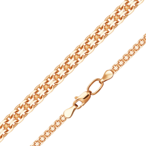 Цепь из красного золота с алмазной гранью (плетение «Бисмарк двойной якорь») 21-2003-060-1110-17