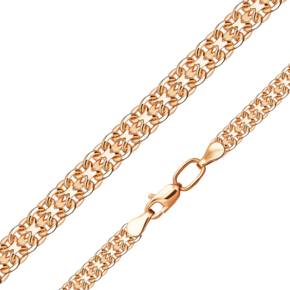 Цепь из красного золота с алмазной гранью (плетение «Бисмарк двойной якорь») 21-2003-080-1110-17